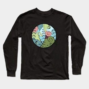 Art Nouveau Garden Circle Long Sleeve T-Shirt